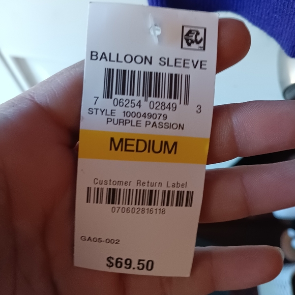 International concepts purple passion balloon sleeved sweater size medium - Picture 5 of 6